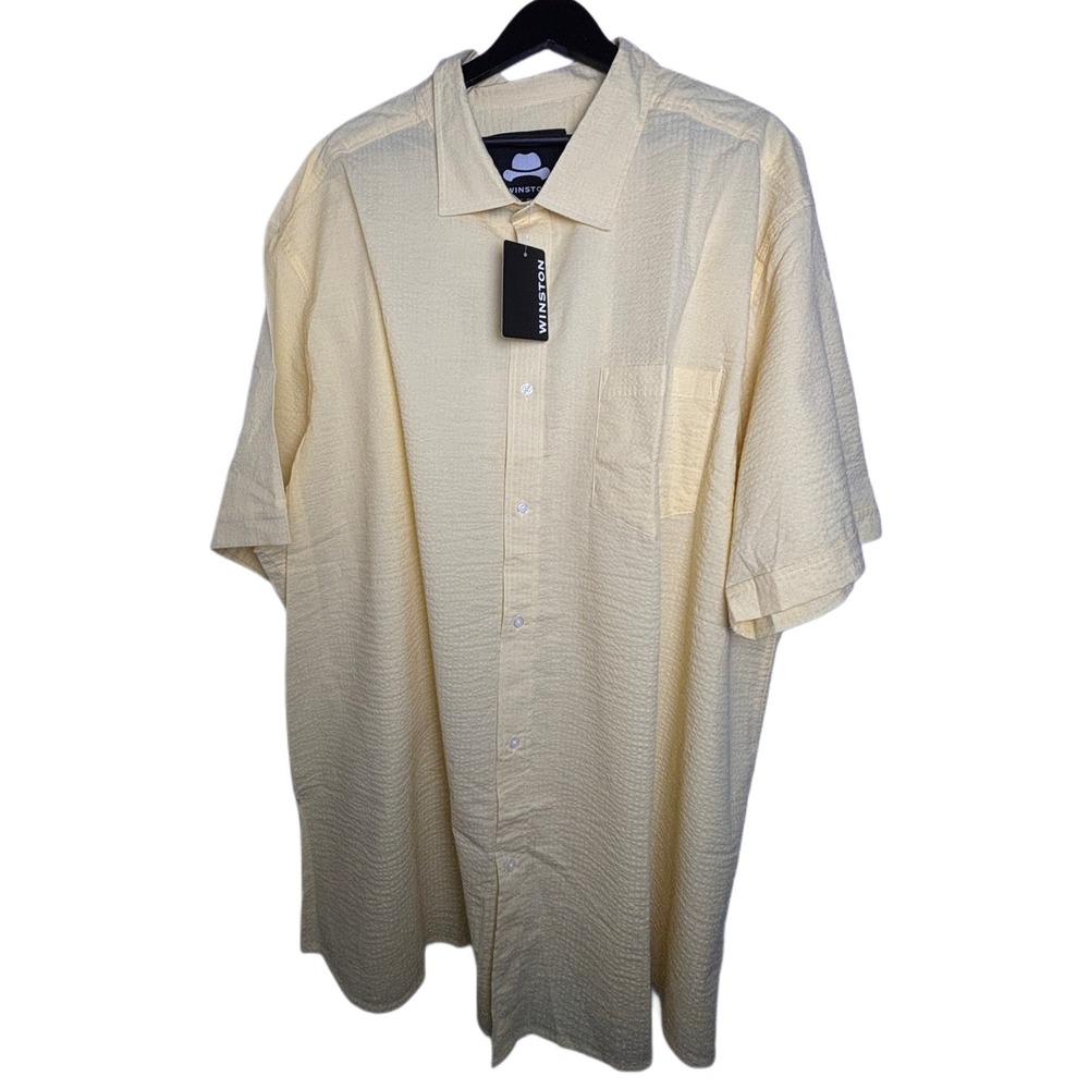 Winston light cotton butter yellow button up 4XLT NWT